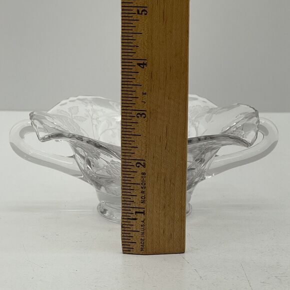 Charmaine Rose Duncan and Miller Glass Double Handled Clear Glass Floral Bowl - Picture 8 of 8